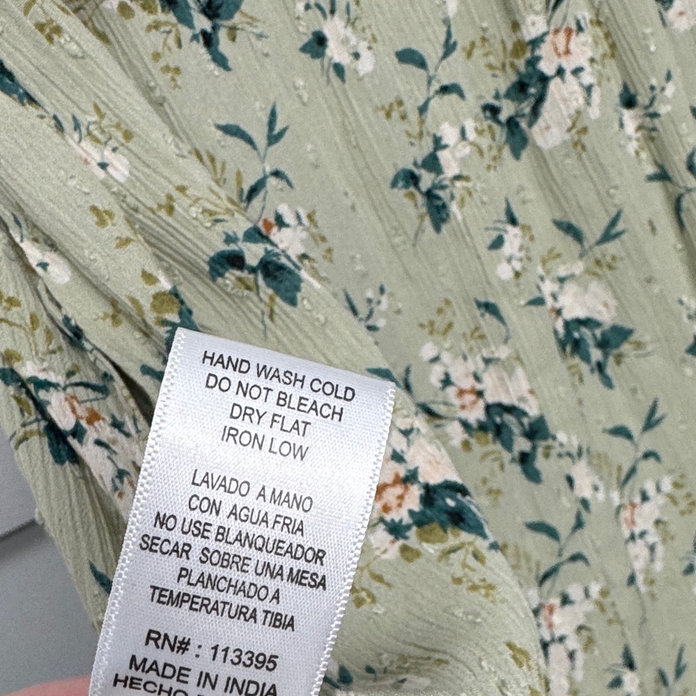 Floral Green Button-Up Dress - Picture 8 of 10